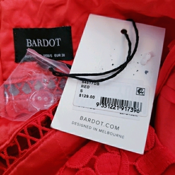 *Last Chance* NWT Bardot Roxy Lace Dress Red Party Cocktail Spaghetti Straps - Picture 10 of 12